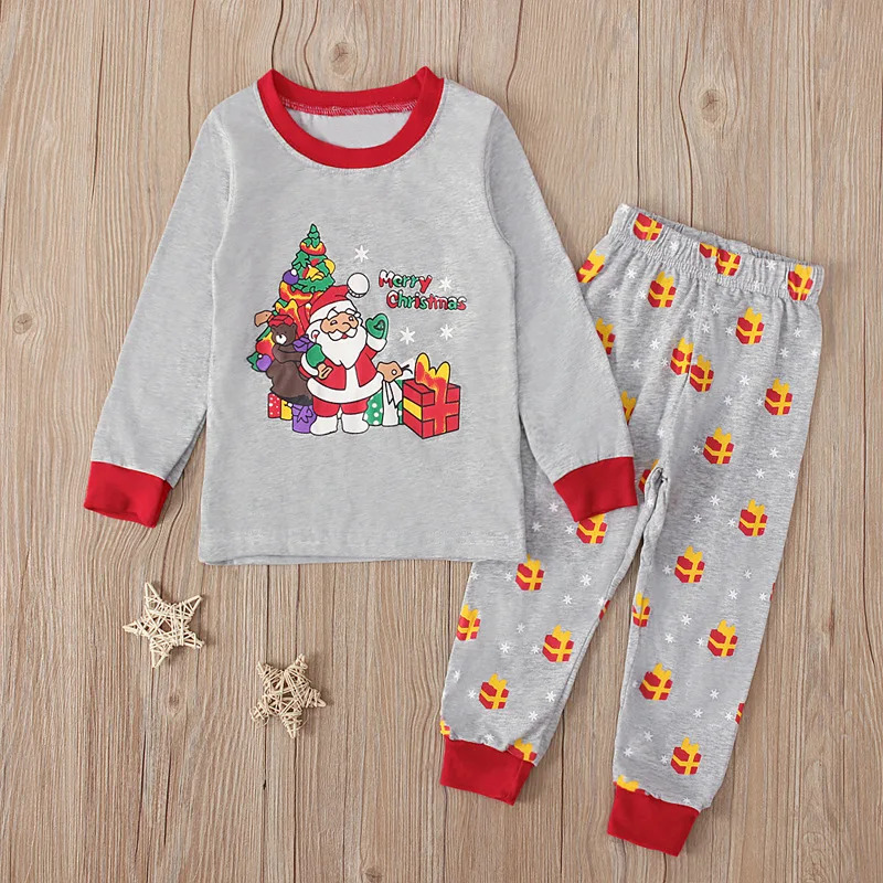 Baby Clothing Boy - Piyama Anak Gambar Santa Klaus Abu-abu