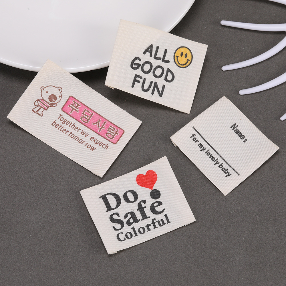 Baby Clothing Tags - Label Kain Katun Custom Cetak Logo