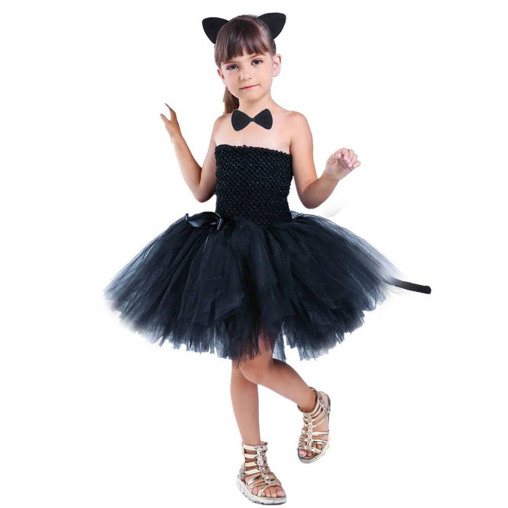 Baby Clothing Usa - Gaun Tutu Kucing Hitam Lucu Gaun