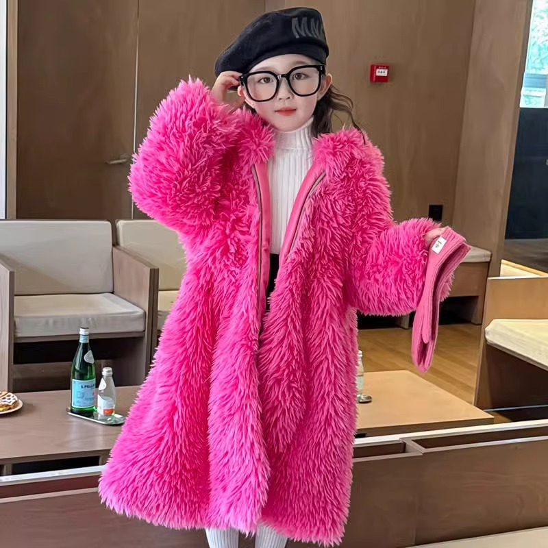Baby X Clothing - Mantel bulu imitasi untuk anak perempuan
